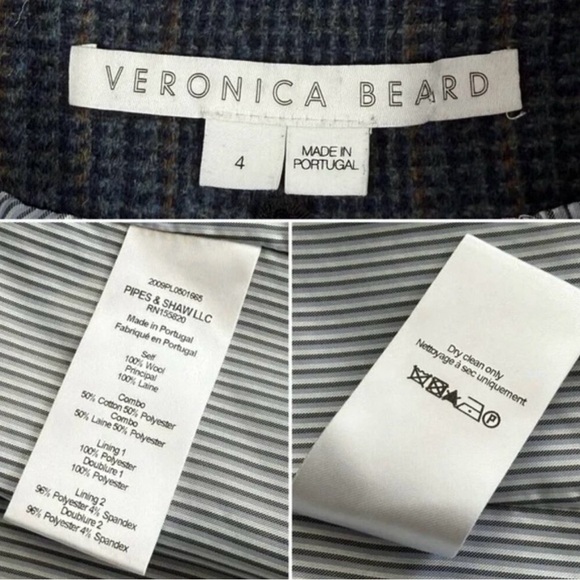 Veronica Beard Yareli navy plaid blazer - Picture 3 of 3